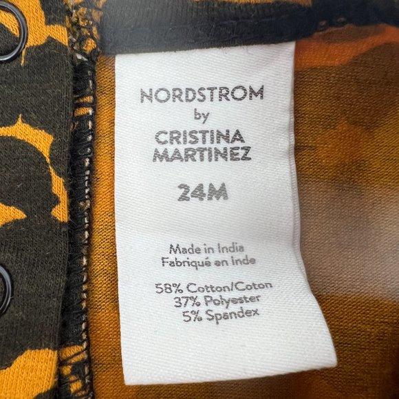 Nordstrom Babies Kids Cristina Martinez Graphic Dress Brown Bloom Smudge 24M NWT - Picture 5 of 7